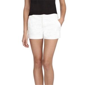 Alice + Olivia Classic Metallic White Cady Shorts Size 2